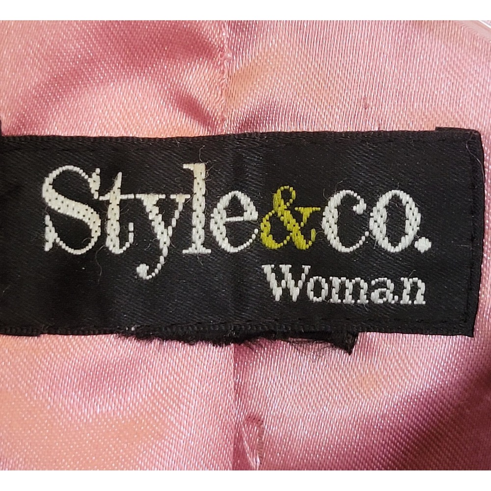 Style & Co Jacket Faux Leather Size XL? Black Buttons Casual Pockets Lined‎ - Picture 6 of 8